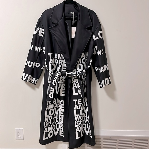 NWT KARMA Fall Love Black Coat Long Lined Soft Pockets - Size XS - Picture 3 of 10